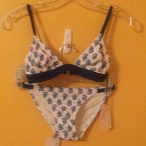 Morgan bikini set XS NWT in blue & white